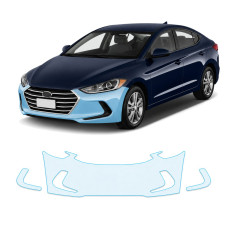 Антигравийная защитная бронепленка по лекалам для Hyundai Elantra AD 2015-2018 - передний бампер
