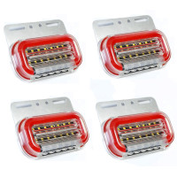 Габаритный огонь LED для грузовика 24В 14х7 см Функция поворота / подсветка номера Красный 4 шт