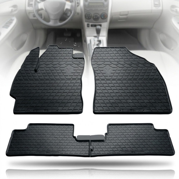 Автомобільні килимки в салон Toyota Corolla (E140) 2006-2012 євро борт 2 см Гумові Чорні 4 шт