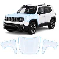 Антигравийная защитная бронепленка по лекалам для Jeep Renegade BU facelift 2019- капот и передние крылья