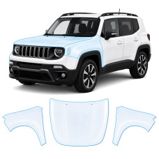 Антигравийная защитная бронепленка по лекалам для Jeep Renegade BU facelift 2019- капот и передние крылья