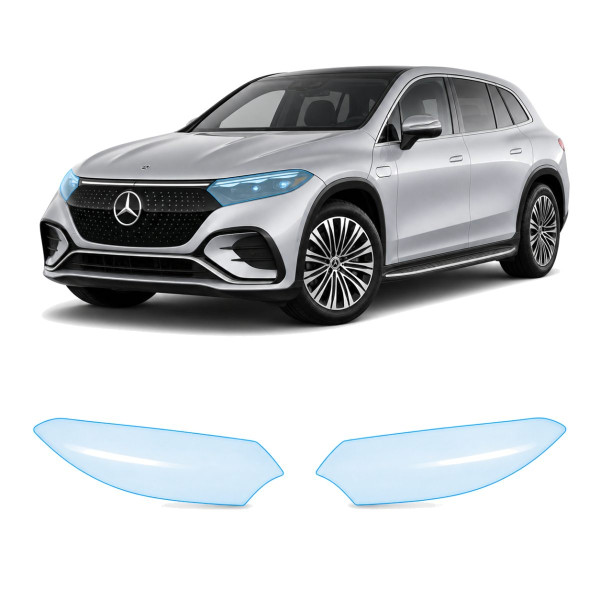 Антигравійна захисна бронеплівка за лекалами для Mercedes-Benz EQS SUV X296 2022- оптика (фари та ПТФ)