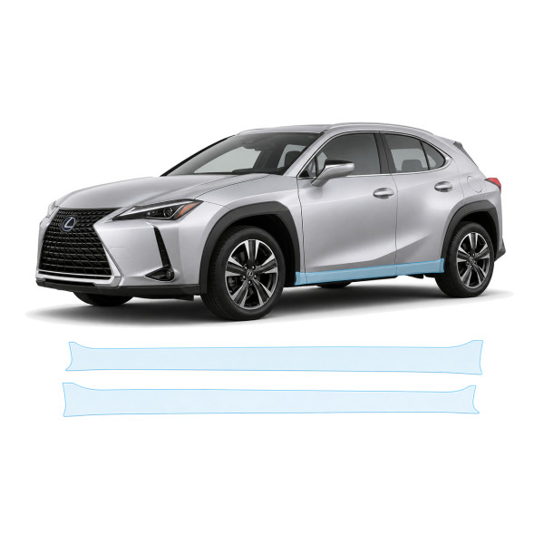 Антигравийная защитная бронепленка по лекалам для Lexus UX Z10 2018- нижняя зона кузова пороги