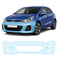 Антигравийная защитная бронепленка по лекалам для Kia Rio UB facelift 2015-2017 - передний бампер