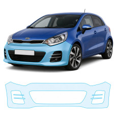 Антигравийная защитная бронепленка по лекалам для Kia Rio UB facelift 2015-2017 - передний бампер