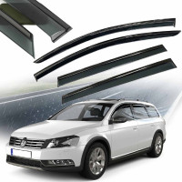 Дефлекторы окон ветровики Benke для Volkswagen Passat B6 / B7 Variant 2005- Антихром (Тенмный Молдинг Нержавейка 3D)
