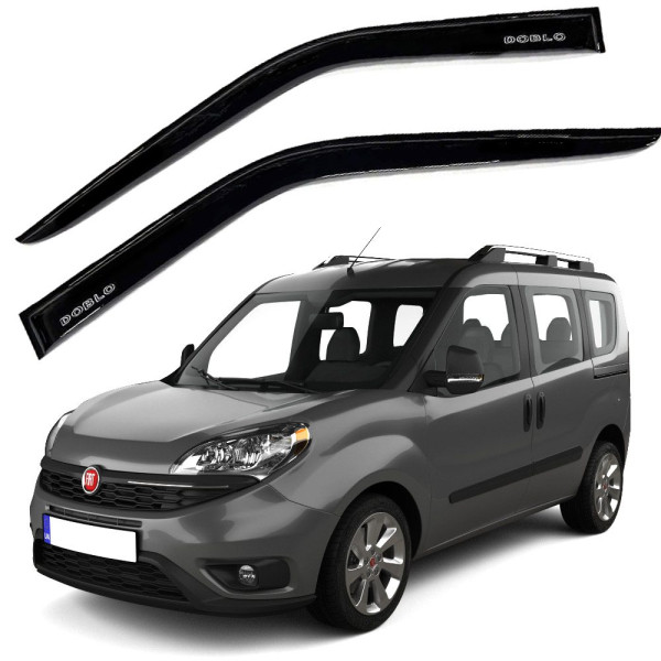 Дефлекторы окон ветровики для FIAT Doblo 2d 2010- Voron Glass