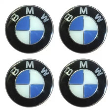 Наклейка на ковпак BMW 60мм чорний 4 шт
