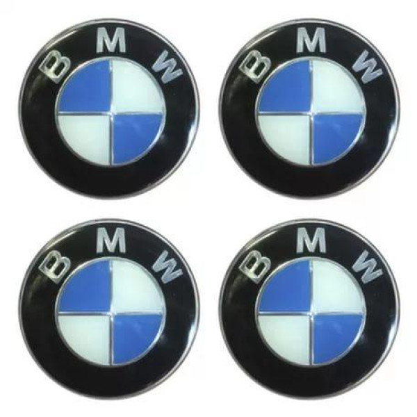 Наклейка на ковпак BMW 60мм чорний 4 шт