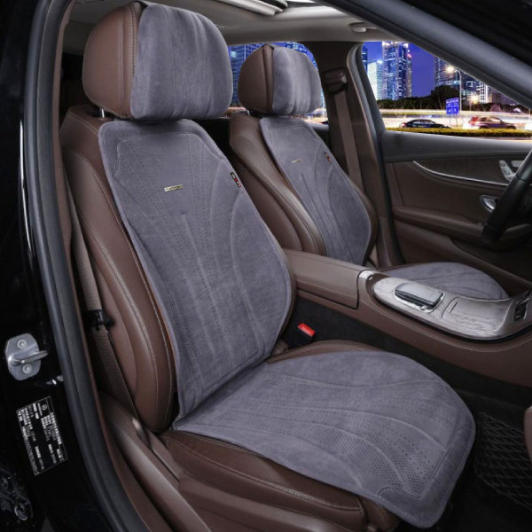 Накидки на передние сидения Алькантара Maybach Дополнительная вентиляция Серые 2 шт