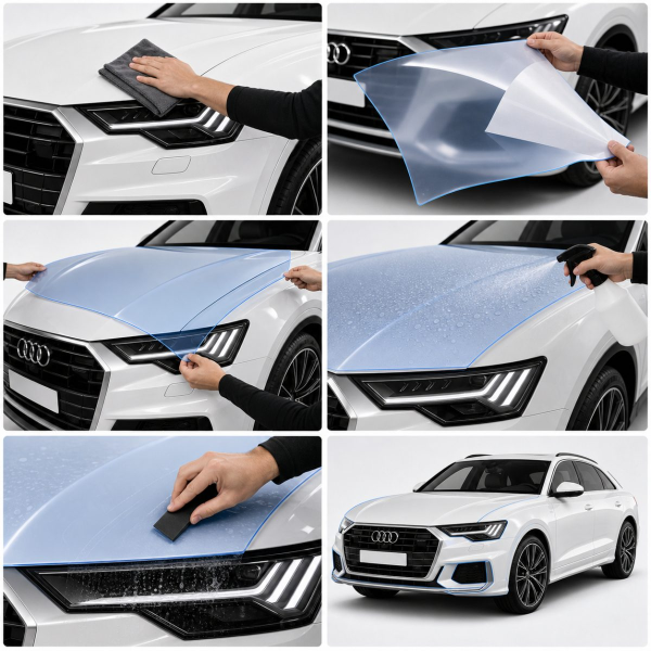 Антигравийная защитная бронепленка по лекалам для Audi Q8 4M facelift 2024- зеркала