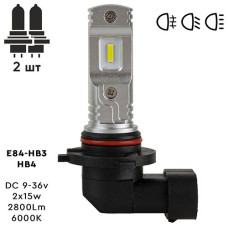 LED лампи для авто Pulso E84 HB3 HB4 2835 9-36V 2x15w 2800Lm 6000K