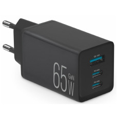 Сетевое зарядное устройство Brevia ePowerGaN PD65W 2xUSB-C+USB-A черный 45065GDCUB