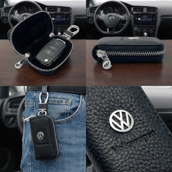 Чохол для ключів з карабіном шкіра Volkswagen (Тіснена кожа)