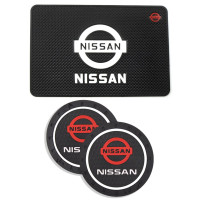 Набір антиковзних килимків для торпеди та підсклянника Nissan 3 шт 