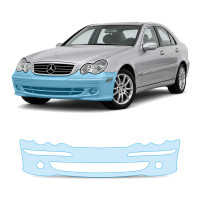 Антигравийная защитная бронепленка по лекалам для Mercedes-Benz C-Class W203 facelift 2004-2007 - передний бампер