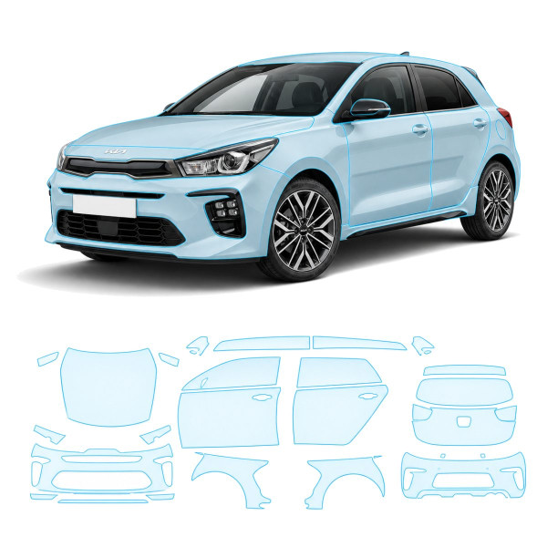 Антигравійна захисна бронеплівка за лекалами для Kia Rio YB facelift 2020-2023 - повний кузов