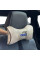 Подушка на подголовник с логотипом Volvo Экокожа 3D Цветной лого Бежевая-Коричневый кант 1 шт