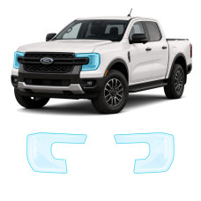 Антигравийная защитная бронепленка по лекалам для Ford Ranger IV 2022- оптика (фары и ПТФ)