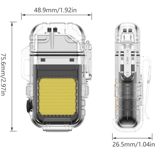 LED Фонарь Зажигалка Flas Hlight USB Type-C Красный