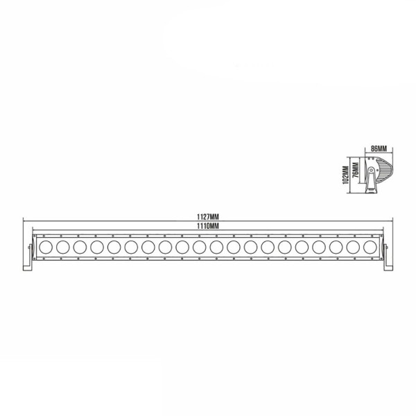 Фара-LED Балка 1110*86*76mm 200W Гнута (10W*20) 10-30V COMBO BELAUTO (BOL2010C)