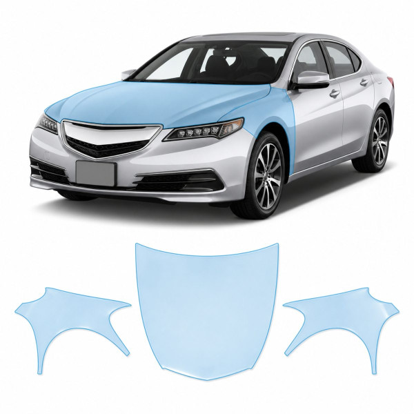 Антигравийная защитная бронепленка по лекалам для Acura TLX I 2015-2017 - капот и передние крылья