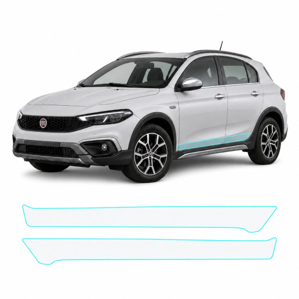 Антигравійна захисна бронеплівка за лекалами для Fiat Tipo Cross (Egea Cross) I 2020- нижня зона кузова пороги