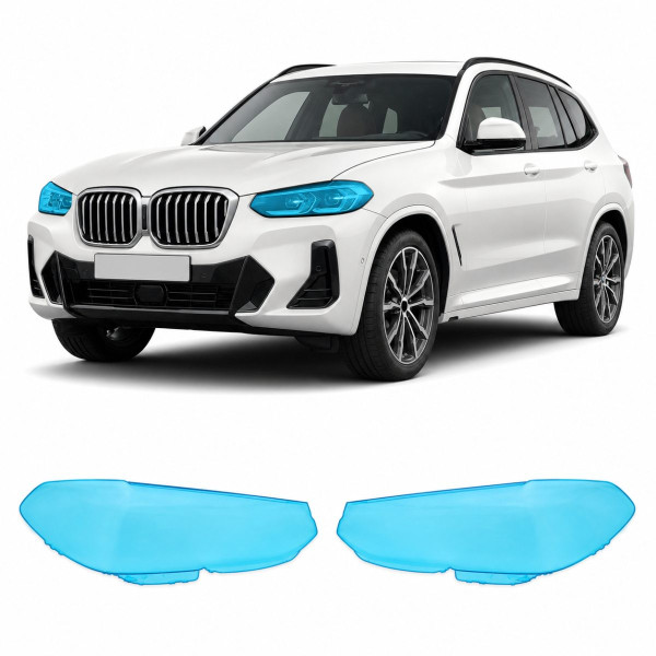 Антигравийная защитная бронепленка по лекалам для BMW X3 G01 facelift 2021-2024 - оптика (фары и ПТФ)