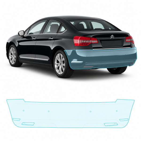 Антигравийная защитная бронепленка по лекалам для Citroen C5 III facelift 2012-2017 - задний бампер