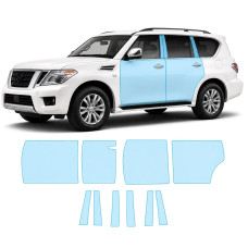 Антигравійна захисна бронеплівка за лекалами для Nissan Armada II 2017-2020 - зони дверей і стійки вікон