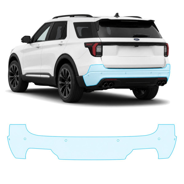Антигравійна захисна бронеплівка за лекалами для Ford Explorer (US) VI facelift 2024- задній бампер