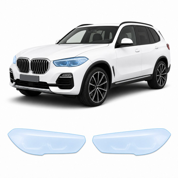 Антигравійна захисна бронеплівка за лекалами для BMW X5 G05 2018-2023 - оптика (фари та ПТФ)