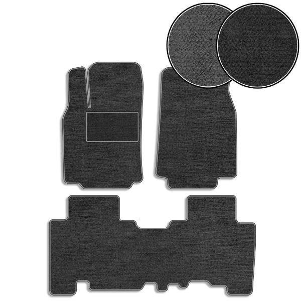 Ворсовые коврики для Mazda CX 9 2007-2016 с подпятником 5 шт (Carrera)