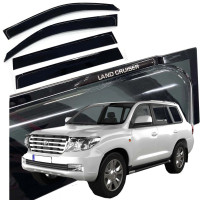 Дефлекторы окон ветровики Benke для Toyota Land Cruiser 200 / LX 570 2007- (Широкие 11 см Логотип 3D)