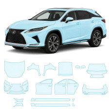 Антигравийная защитная бронепленка по лекалам для Lexus RX AL20 facelift 2019-2022 - полный кузов