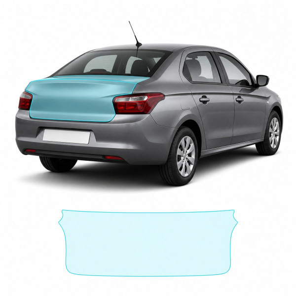 Антигравійна захисна бронеплівка за лекалами для Citroen C-Elysee I facelift 2017-2022 - зона кришки багажника
