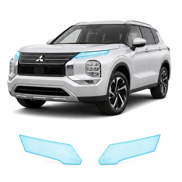 Антигравийная защитная бронепленка по лекалам для Mitsubishi Outlander IV facelift 2025- оптика (фары и ПТФ)