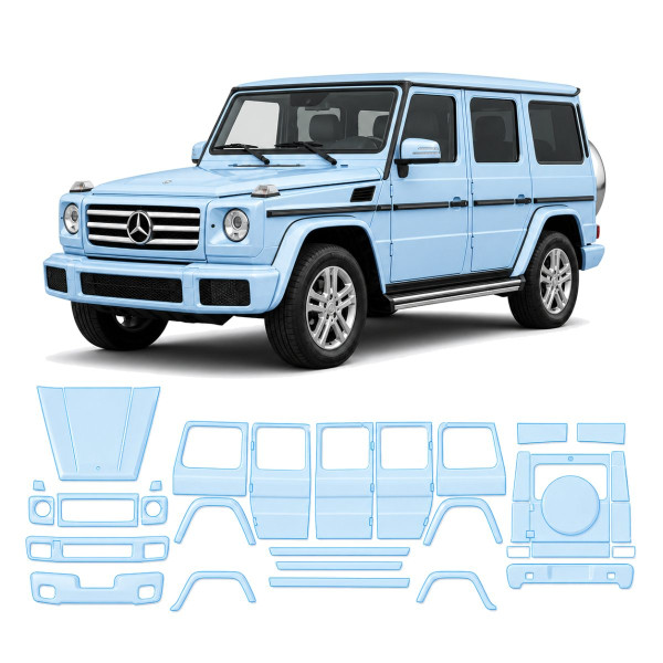 Антигравийная защитная бронепленка по лекалам для Mercedes-Benz G-Class W463 1990-2018 - полный кузов
