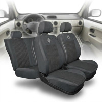 Чохли для сидінь модельні Renault Kangoo II 2007-2021 Жаккард Сірі (Роздільна спинка 5 підголосника)