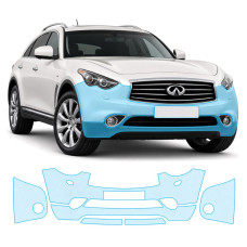 Антигравійна захисна бронеплівка за лекалами для Infiniti FX35/FX37/QX70 S51 facelift 2012-2017 - передній бампер
