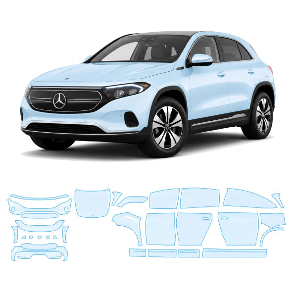 Антигравийная защитная бронепленка по лекалам для Mercedes-Benz EQA 2021- полный кузов