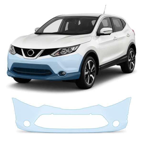Антигравийная защитная бронепленка по лекалам для Nissan Qashqai J11 2014-2017 - передний бампер