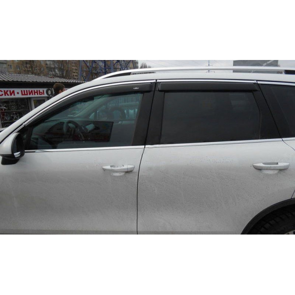 Дефлектори вікон вітровики для Volvo XC70 2007-2010 З Молдингом Хром