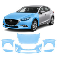 Антигравійна захисна бронеплівка за лекалами для Mazda Mazda3 BN facelift 2016-2019 - передня частина авто (капот бампер крила))