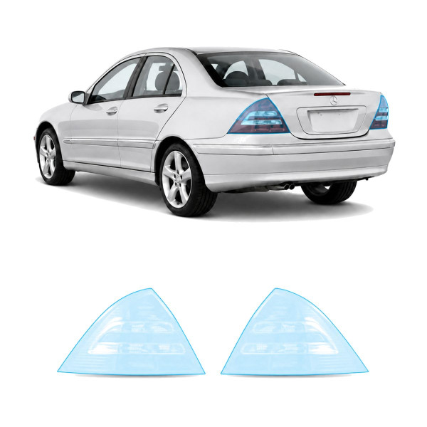 Антигравійна захисна бронеплівка за лекалами для Mercedes-Benz C-Class W203 2000-2004 - задні ліхтарі стопи