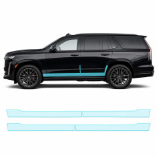 Антигравийная защитная бронепленка по лекалам для Cadillac Escalade V 2021- нижняя зона кузова пороги