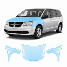 Антигравийная защитная бронепленка по лекалам для Dodge Grand Caravan V 2008-2020 - капот и передние крылья