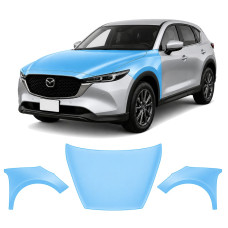 Антигравийная защитная бронепленка по лекалам для Mazda CX-5 KF facelift 2022- капот и передние крылья