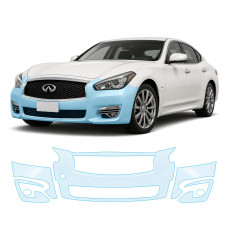 Антигравійна захисна бронеплівка за лекалами для Infiniti Q70 Y51 2014-2019 - передній бампер