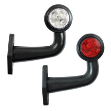 Габаритные огни LED для грузовиков Рожки 12/24V кривой 16 см Красный-Белый 2 шт (Л 055)